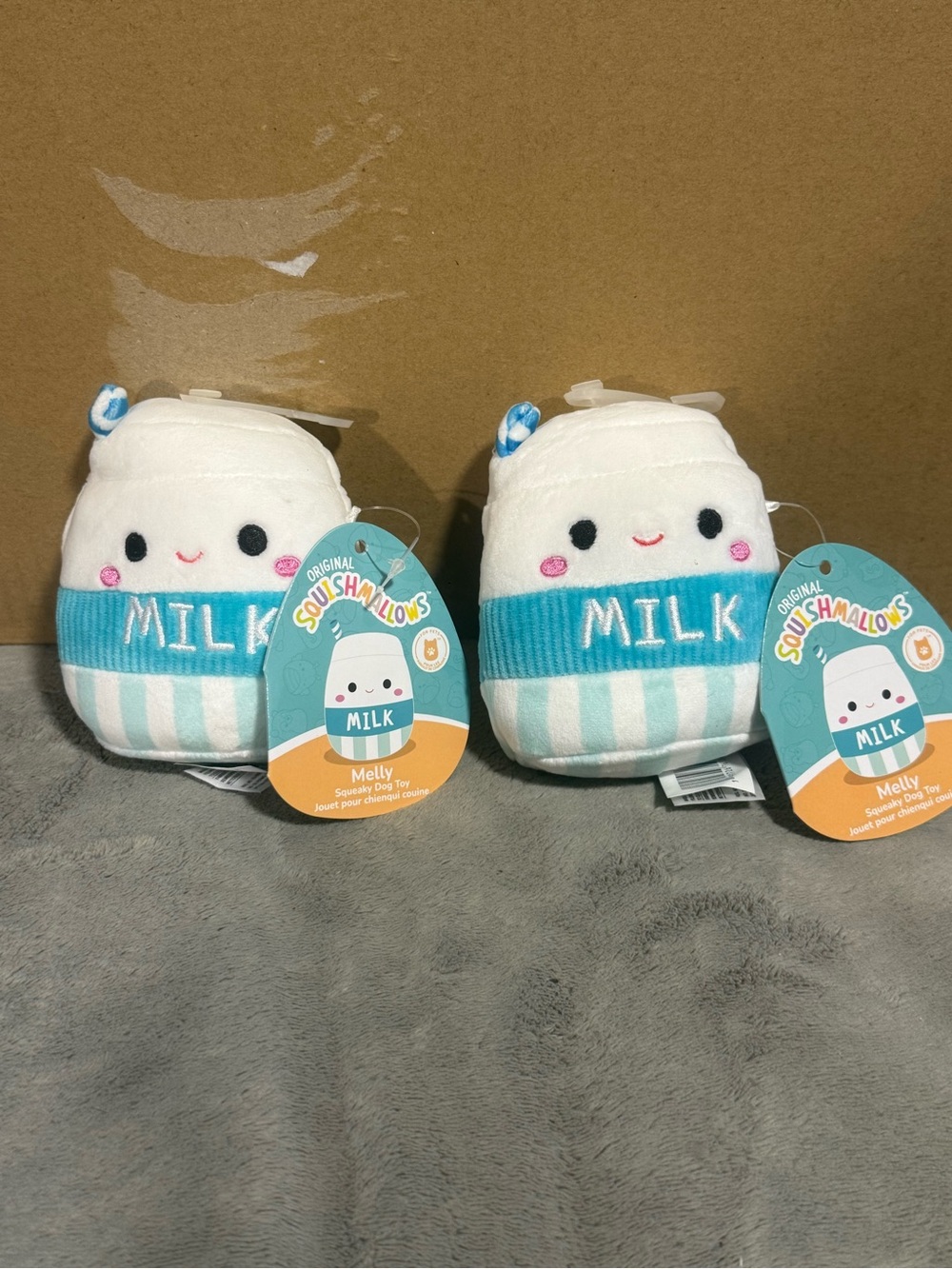 Squishmallows Melly Milk Plush Duo - White, Blue & Pink Accents